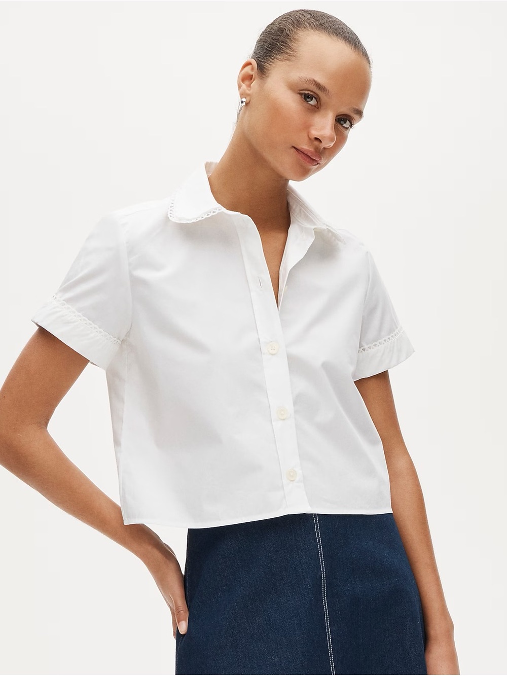 J. Crew Gamine scallop-trim button-up shirt • size 6 • NWT • CT060